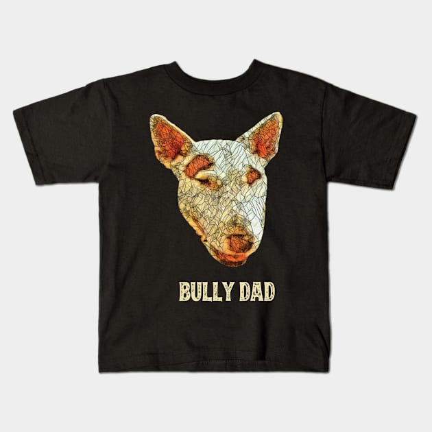 English Bull Terrier Dad Father's Day Gift Kids T-Shirt by DoggyStyles